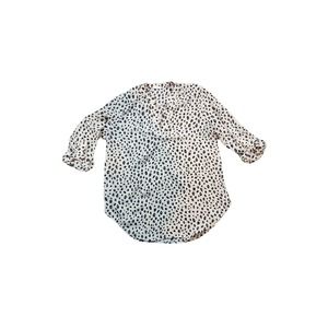 Lush Warren Split Neck Animal Print Blouse 3/4 Tab‎ Sleeve Size Medium